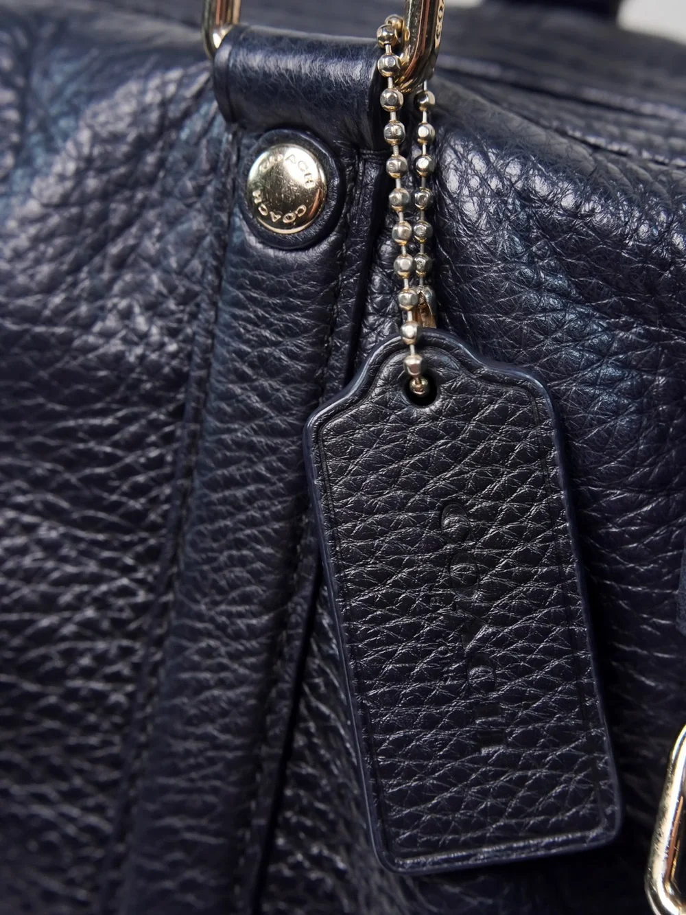 Coach Central Satchel Black Pebbled Leather Shoulder Crossbody Bag